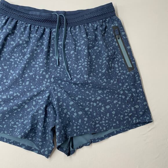 Ten Thousand Men Session Shorts M Blue Spot Pattern Active Gym Lined Train 5" - Picture 2 of 9